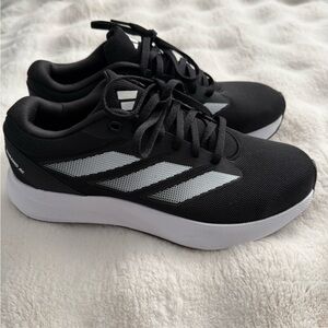 New Adidas Black Mesh Sneakers with White Accents